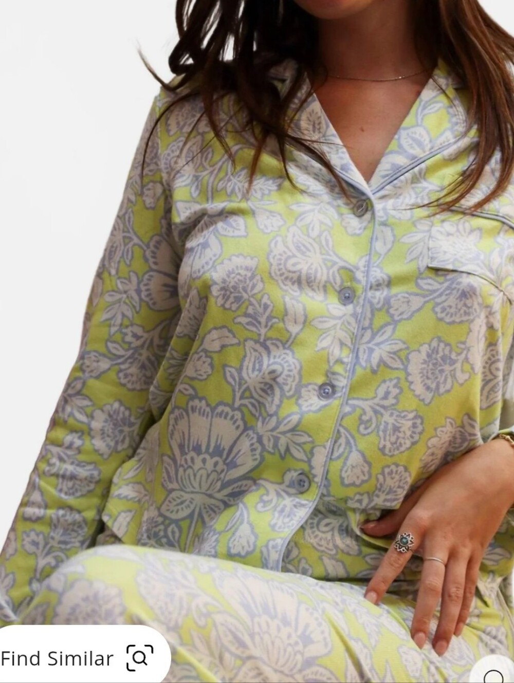 PJ Salvage Womens Electric Lime Beautiful Life Floral Print Pajama Set. Sz M NWT - Picture 2 of 10